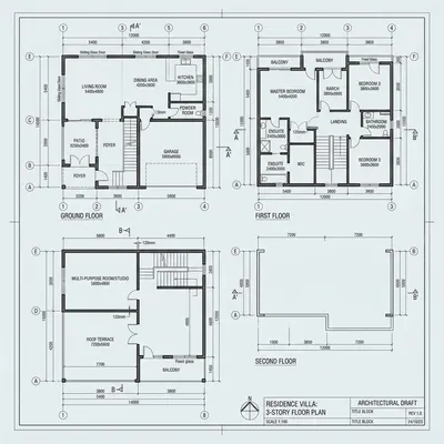 House CAD Blueprint (Top View)