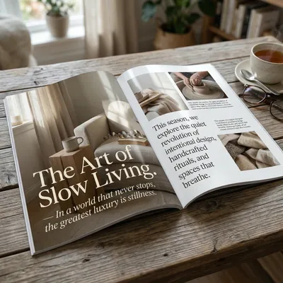 Glossy Magazine Spread from Text