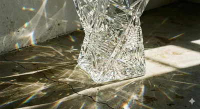 Light Caustics Through Glass Sculpture