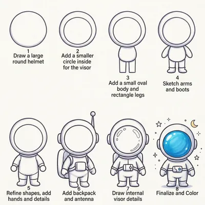Astronaut Drawing Tutorial