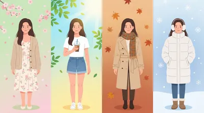 Four Seasons Fashion Illustration